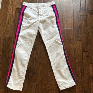 Mother White Denim w/Blue & Pink Stripe Size 25